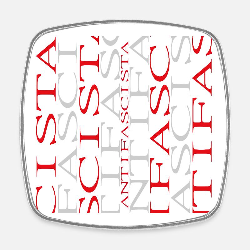 Typographie antifasciste Collage Antifascista - Magnet carré - blanc