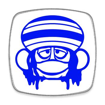 Frog Reggae Music Rasta Hair Hat Jamaica Fun - Square fridge magnet - white - Front