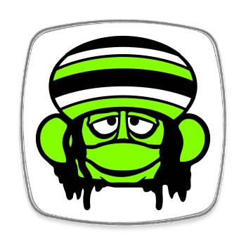 Frog Reggae Music Rasta Hair Hat Jamaica Fun - Square fridge magnet - white - Front
