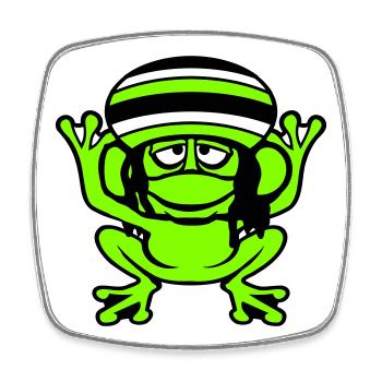 Frog Reggae Music Rasta Hair Hat Jamaica Fun - Square fridge magnet - white - Front