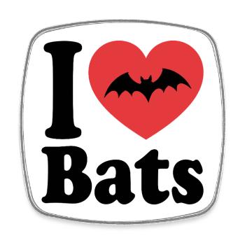 I Love Bats – Bat Lover - Square fridge magnet - white - Front