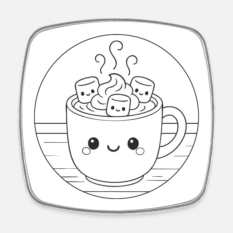 Wintersweet - Hot Chocolate - Square fridge magnet - white