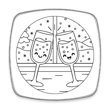Wintersweet - Cheers - Square fridge magnet - white - Front