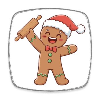 Weihnachtsbäckerei Kunst Bäcker - Viereckiger Kühlschrankmagnet - Weiß - Vorne
