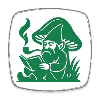 Green Gnome - Square fridge magnet - white - Front