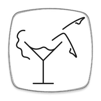 Frau im Cocktailglas Skizze – originelles Motiv - Viereckiger Kühlschrankmagnet - Weiß - Vorne