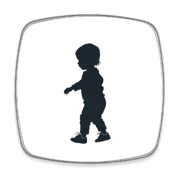 Baby - Cooles Silhouetten-Logo - Viereckiger Kühlschrankmagnet - Weiß - Vorne
