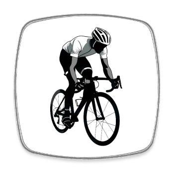 Cycliste - Logo Cool Silhouette - Magnet carré - blanc - Devant