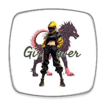 Drachenpower Streetwear - Viereckiger Kühlschrankmagnet - Weiß - Vorne