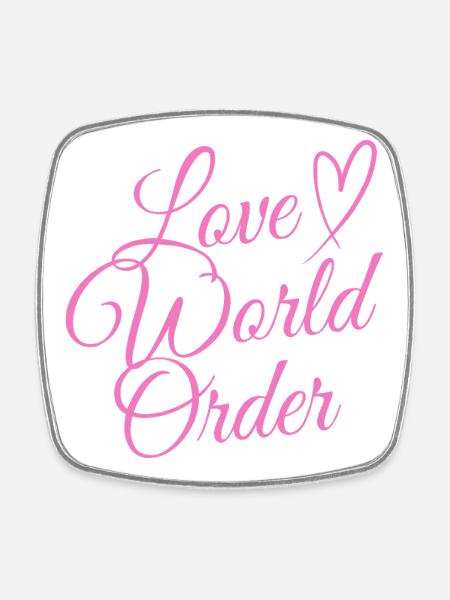 Cavalier Love World - Magnet carré - blanc