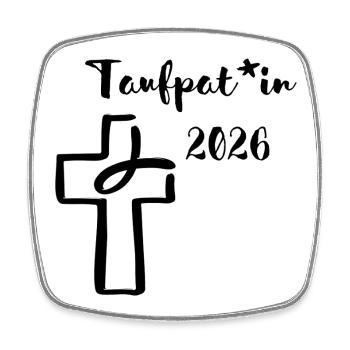 Baptism 2026 gender-appropriate sponsorship cross fish - Square fridge magnet - white - Front