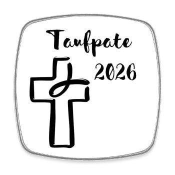 Taufpate 2026 Fisch taucht in Kreuz Taufe Pate - Viereckiger Kühlschrankmagnet - Weiß - Vorne