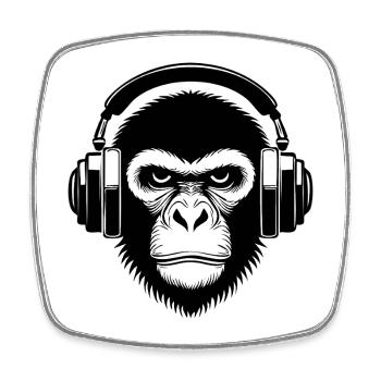 Groove Crowd Look Festival Monkey Head Shirt - Square fridge magnet - white - Front