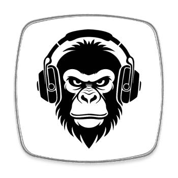Midnight Club Groove Monkey Head Design Shirt - Square fridge magnet - white - Front
