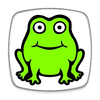 Frog Toad Smiles Funny Comic Happy Cute - Square fridge magnet - white - Front