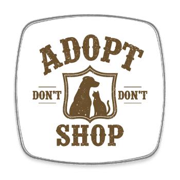 Adopt Don’t Shop Hund & Katze Emblem - Viereckiger Kühlschrankmagnet - Weiß - Vorne