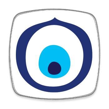 Mediterranes Mystisches Auge - Viereckiger Kühlschrankmagnet - Weiß - Vorne