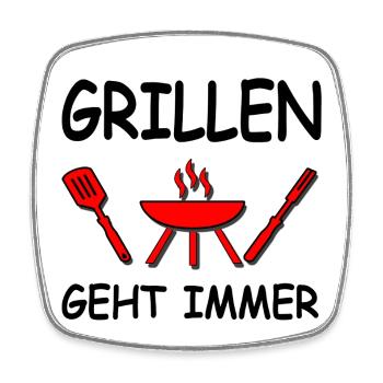 Grillen - Viereckiger Kühlschrankmagnet - Weiß - Vorne