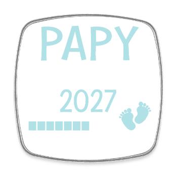 Papy en 2027 Cadeau Futur Papi - Magnet carré - blanc - Devant