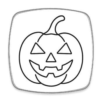 Kürbis One-Line-Art – Halloween Skizze - Viereckiger Kühlschrankmagnet - Weiß - Vorne
