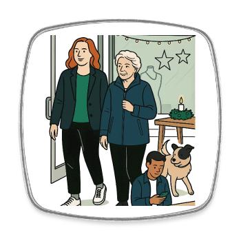 Oma Karin - Viereckiger Kühlschrankmagnet - Weiß - Vorne