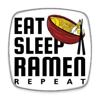 Essen Schlaf Ramen Wiederholen - Viereckiger Kühlschrankmagnet - Weiß - Vorne