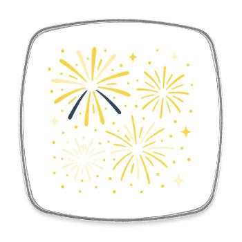 Fireworks - Square fridge magnet - white - Front