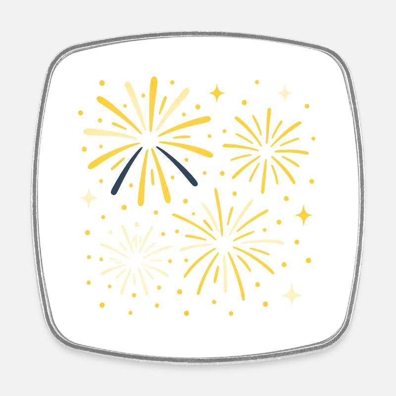 Fireworks - Square fridge magnet - white