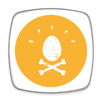 Œuf de Pâques de pirate dans le style Krim jaune Grunge - Magnet carré - blanc - Devant