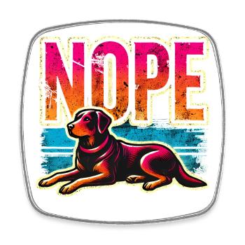 Nope Dog Sunset, Father - Square fridge magnet - white - Front