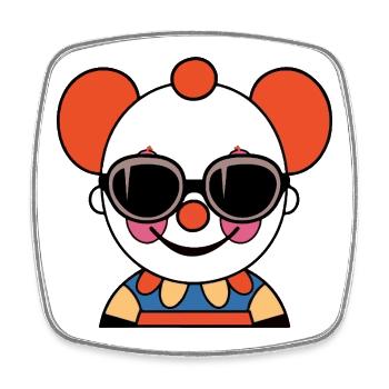 Halloween Clown - Viereckiger Kühlschrankmagnet - Weiß - Vorne