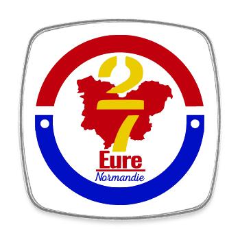 Eure Normandie 27 - Viereckiger Kühlschrankmagnet - Weiß - Vorne