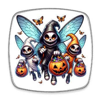 Spooky Squad - Square fridge magnet - white - Front
