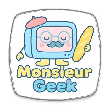 Monsieur Geek Retro Surf - Magnet carré - blanc - Devant