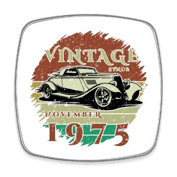 50ème Anniversaire - Classique - Millésime depuis 11/1975 - Magnet carré - blanc - Devant