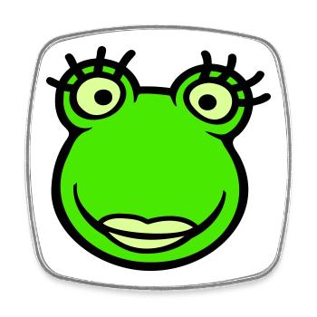 Frog Girl Eyelashes Pretty Woman Female Girl - Square fridge magnet - white - Front