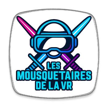 Musketeers VR Neon Duel - Square fridge magnet - white - Front