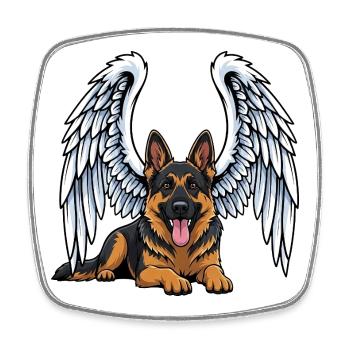 Süßer Engel Deutscher Schäferhund Cartoon Trauer - Viereckiger Kühlschrankmagnet - Weiß - Vorne