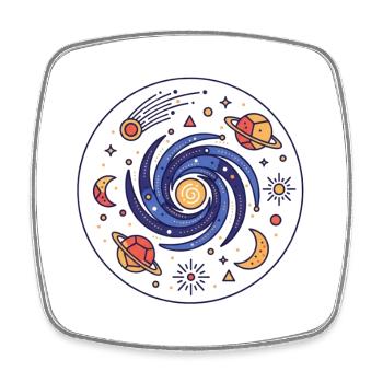 Cosmic Vortex Galaxy - Square fridge magnet - white - Front