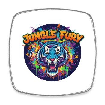 Jungle Fury Tiger Graffiti - Square fridge magnet - white - Front