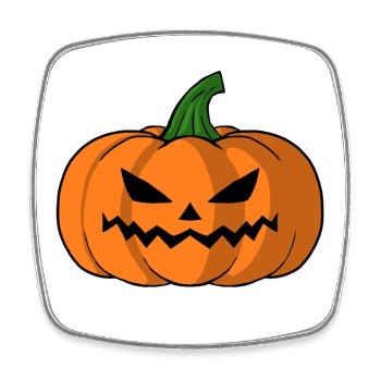 Bold Jack O Lantern Pumpkin - Square fridge magnet - white - Front