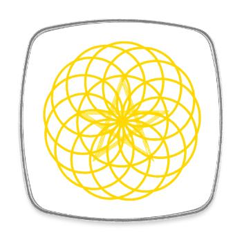 Lotus de Vie + Pentagramme – Puissance et Protection - Magnet carré - blanc - Devant