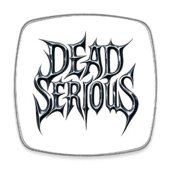 Dead Serious Design – Dark, Strong, Determined - Square fridge magnet - white - Front