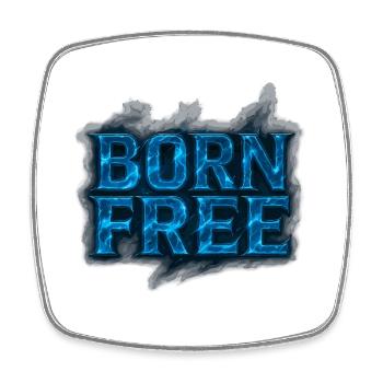 Born Free Design – Freedom and Independence - Square fridge magnet - white - Front