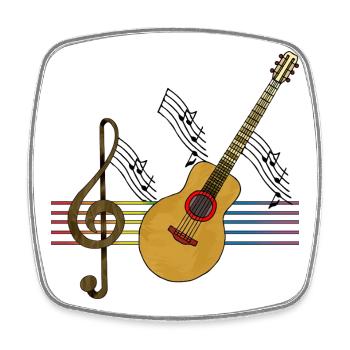 guitar - Square fridge magnet - white - Front