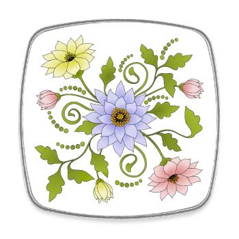 Fleur - Magnet carré - blanc - Devant