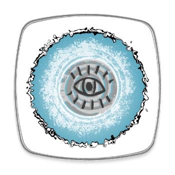 Eye in the swirling blue - Square fridge magnet - white - Front