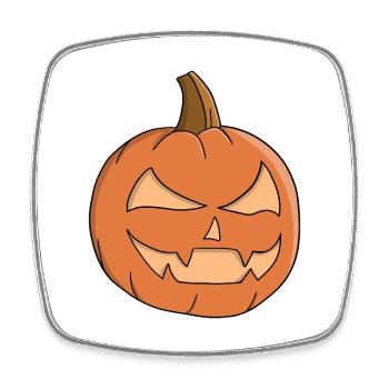 Mitternächtliches Jack-O-Lantern-Grinsen - Viereckiger Kühlschrankmagnet - Weiß - Vorne