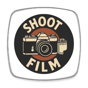 Shoot Film Retro Kamera - Viereckiger Kühlschrankmagnet - Weiß - Vorne