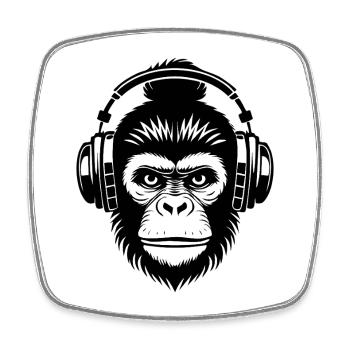 Entspannt Affenkopf Chillout Lounge Beat Shirt - Viereckiger Kühlschrankmagnet - Weiß - Vorne